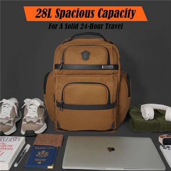 WELKINLAND 24H Business Laptop Backpack - 28L Durable Professional Backpack for - Picture 2 of 7